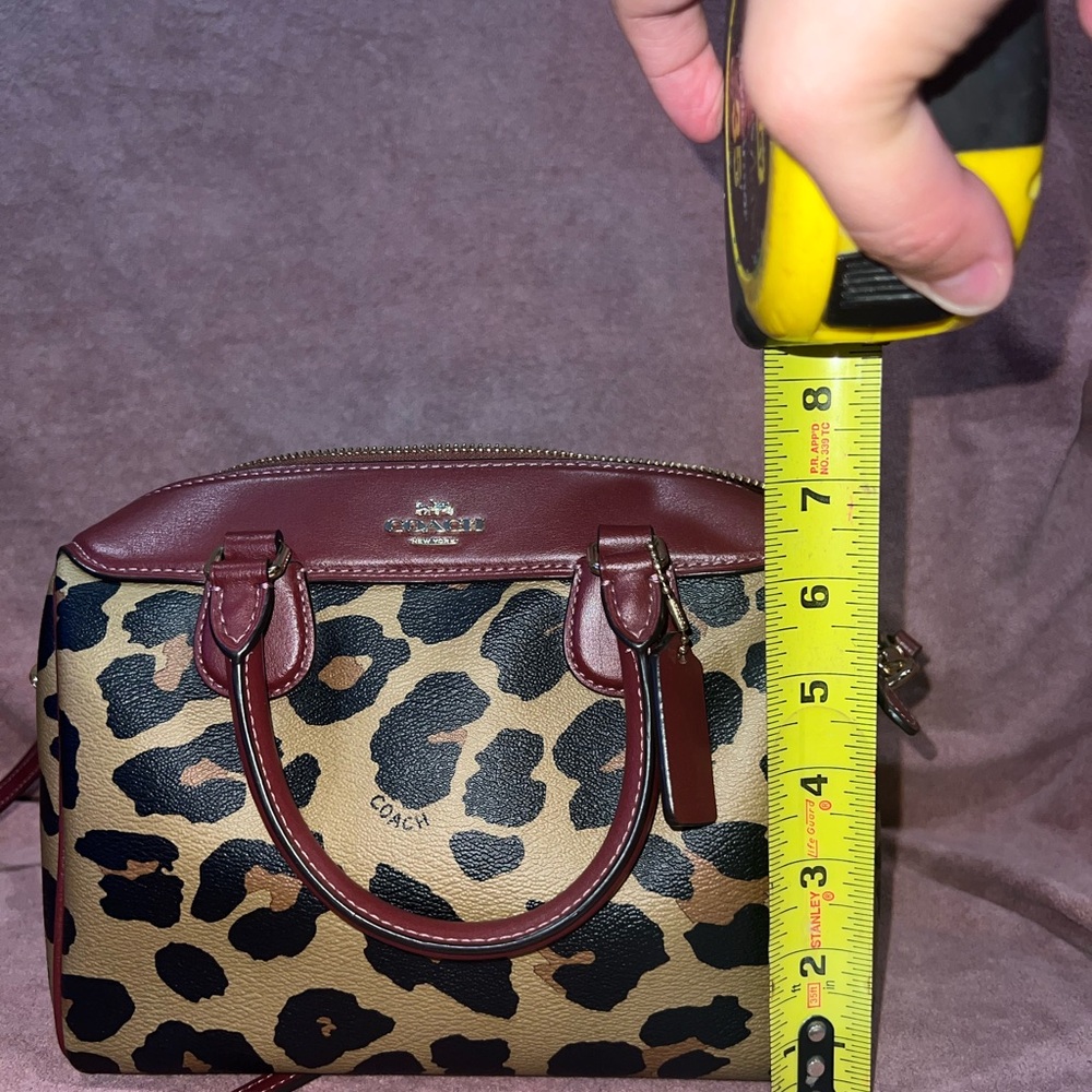 Coach Leopard Print Satchel with Red Accents - Picture 11 of 12